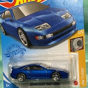 Nissan 300ZX Twin Turbo Blue car Hot Wheels